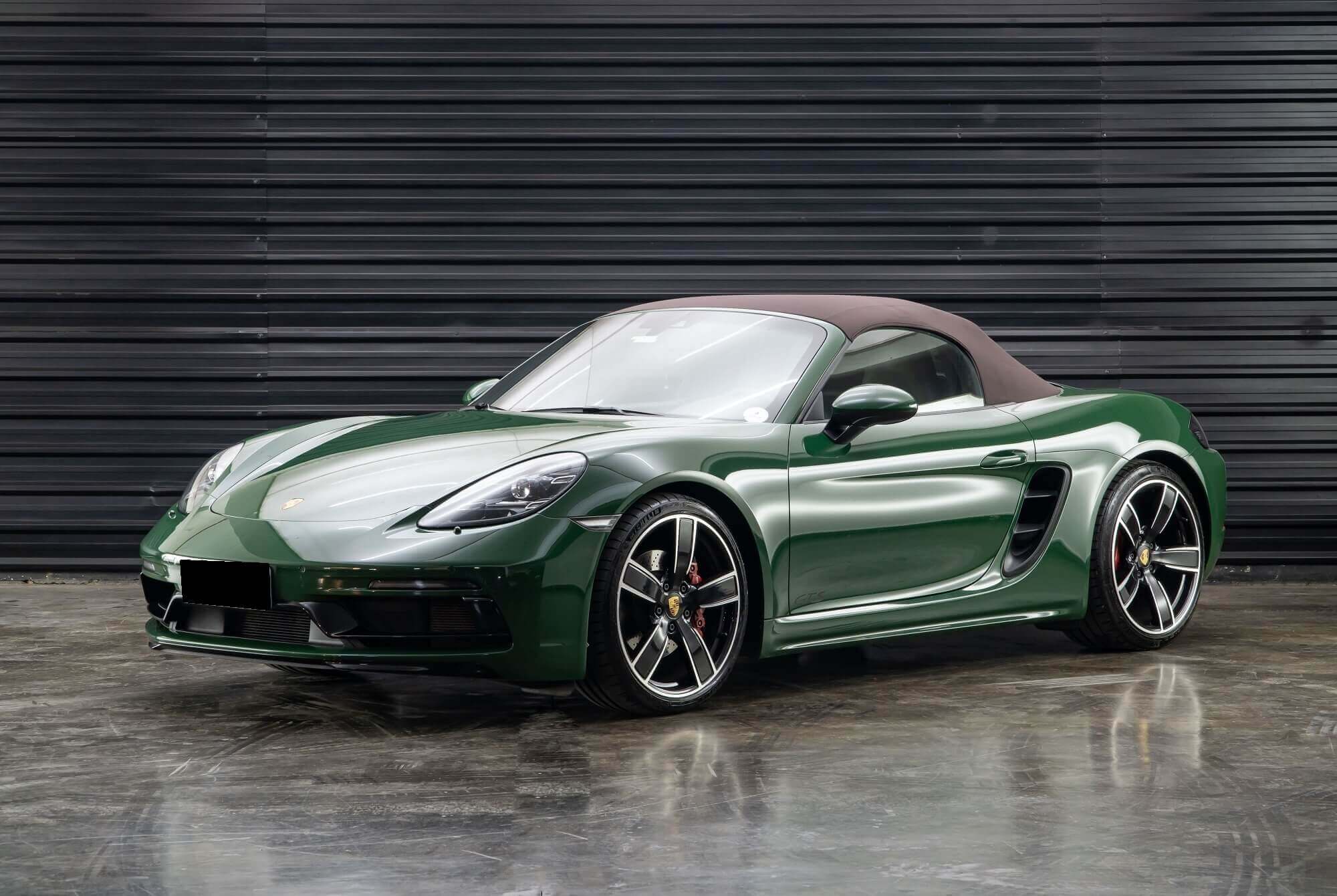 Rent Porsche 718 Boxster GTS Green In Dubai Convertible Octane