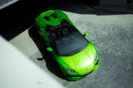 green Huracan EVO Spyder for hire