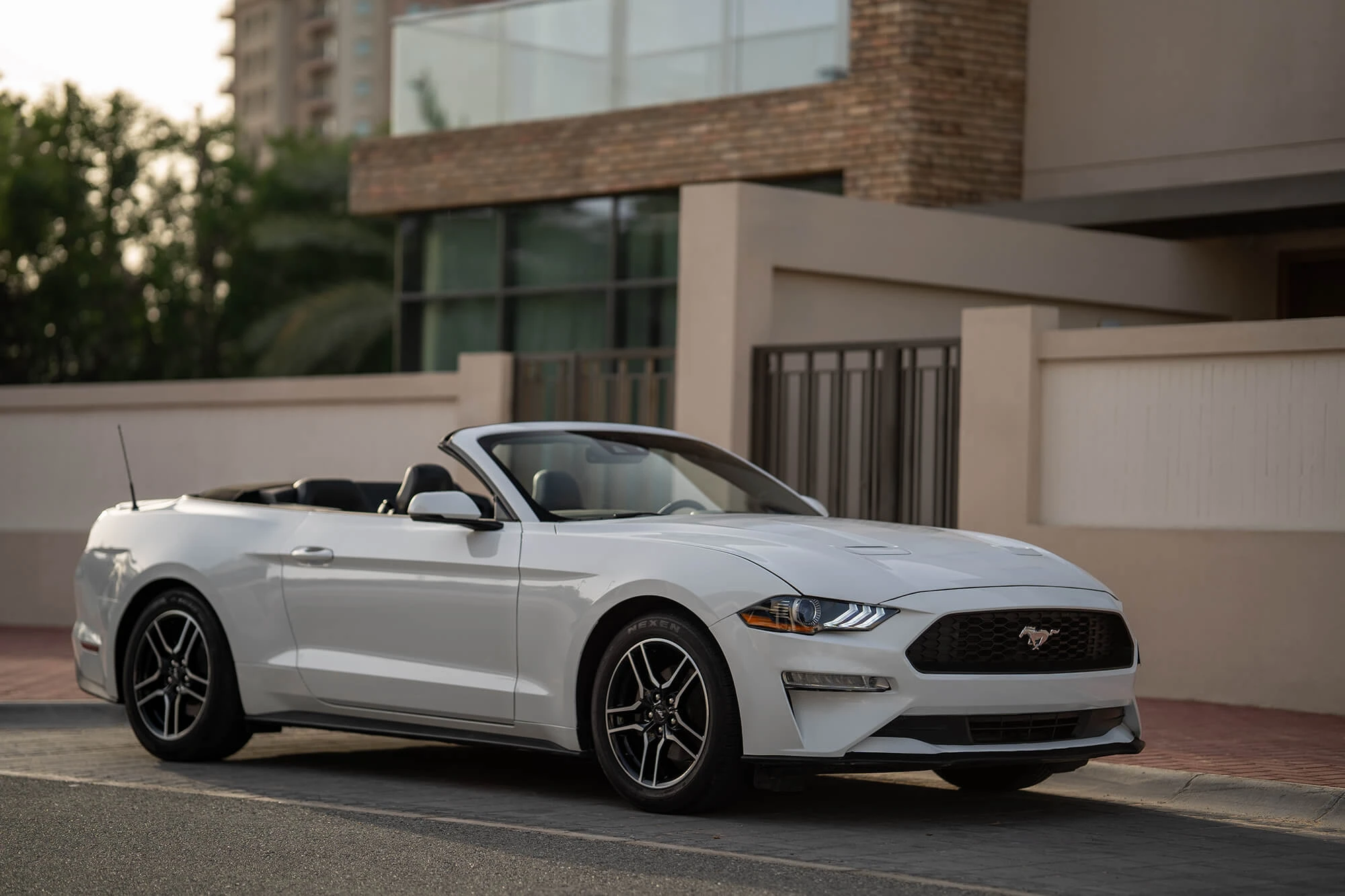 Ford Mustang hvid cabriolet