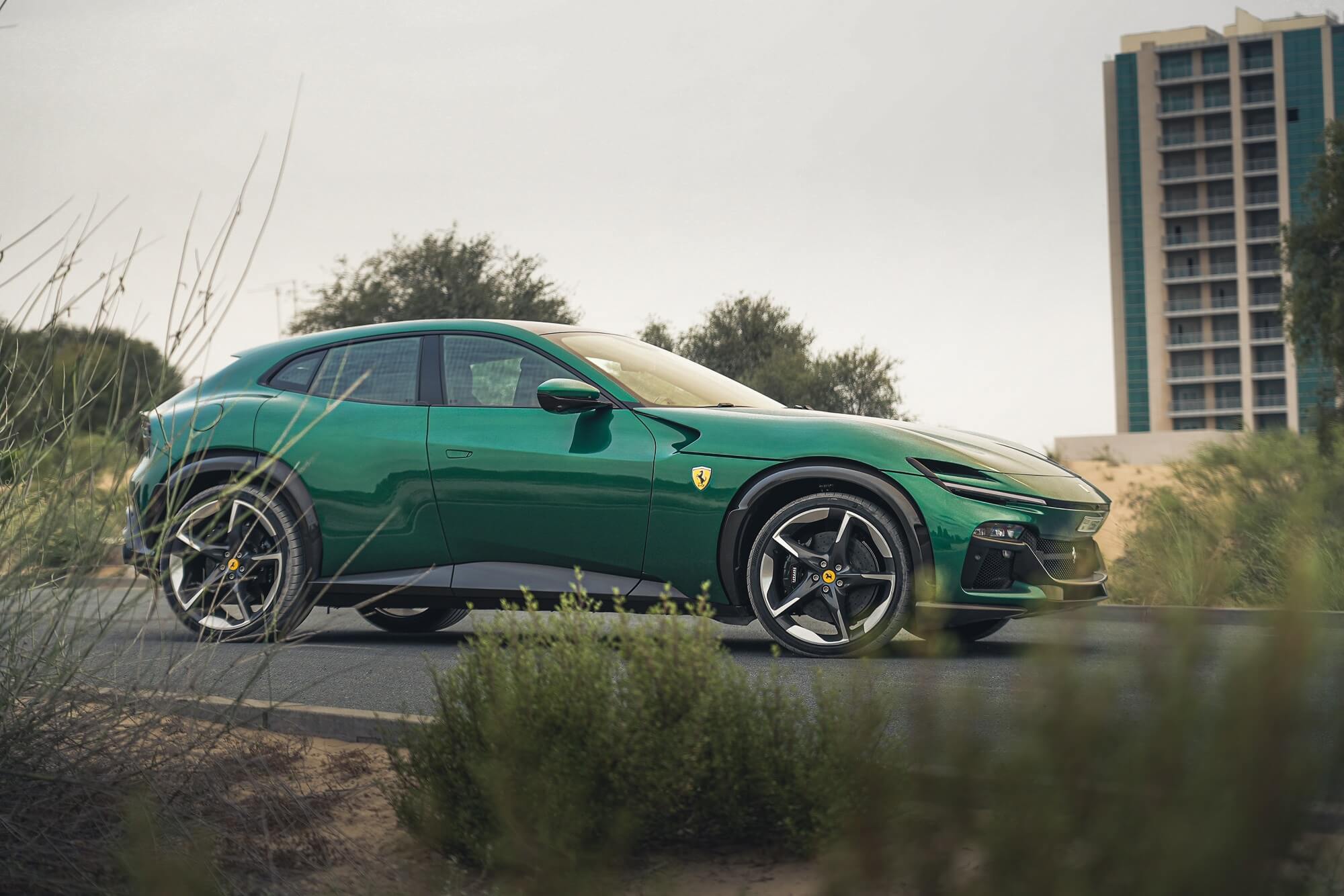 Rent Ferrari Purosangue Green In Abu Dhabi SUV Octane Rent