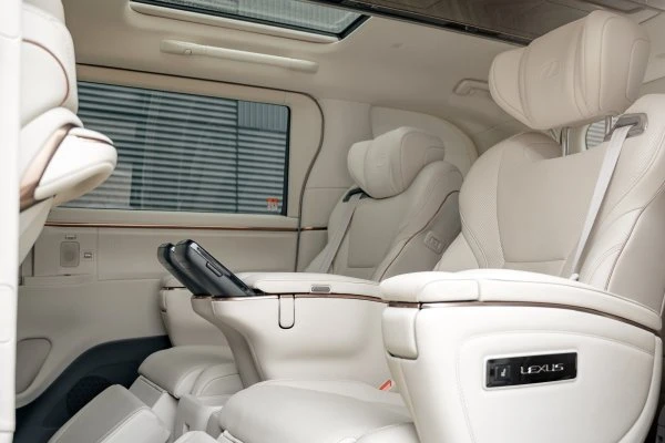 Rent Lexus LM 350H White in Dubai VAN Octane Car Rental Dubai