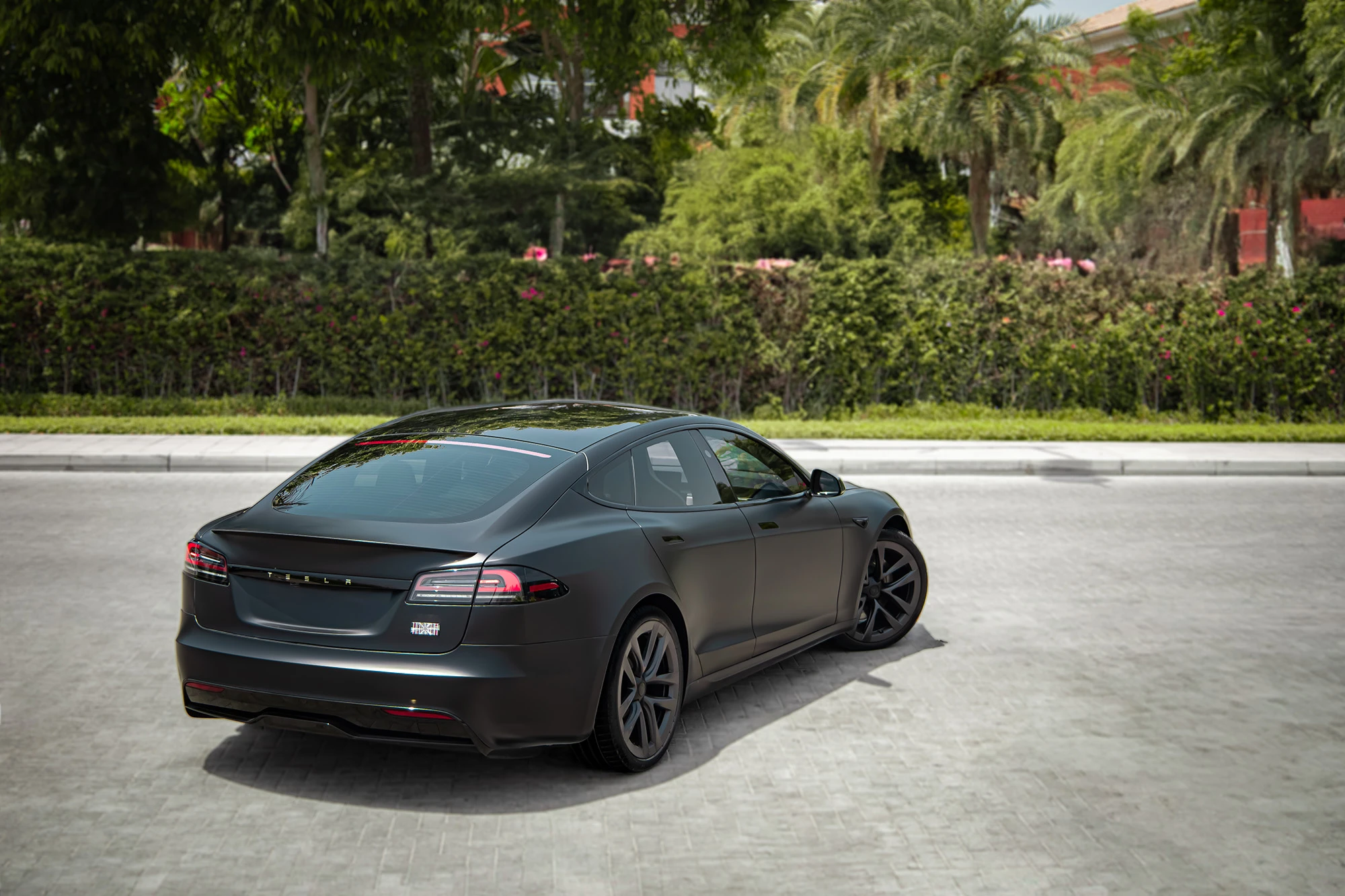 Tesla Model S Xadrez Preto Mate