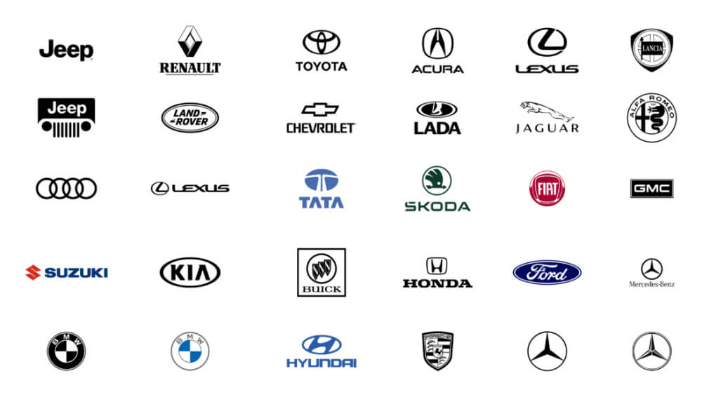 Collection de logos vectoriels d'entreprises automobiles