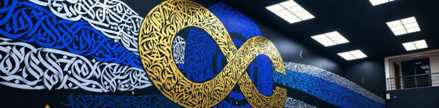 Diaa Allam réalise une fresque murale en calligraphie arabe pour Octane Rent à Dubai